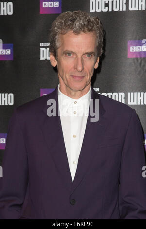 8. Reihe von Doctor Who mit Peter Capaldi, TV-premiere am Leicester Square in London. Stockfoto