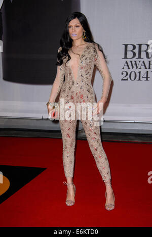 Brit Awards (Brit) 2014 statt in der O2 - Ankünfte Featuring: Jessie J Where: London, Vereinigtes Königreich bei: 19. Februar 2014 Stockfoto