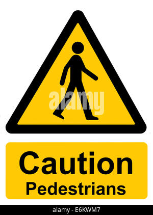 Vorsicht Fußgänger Stockfoto