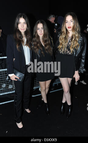 BRIT Awards - Promis verlassen die Universal Music und Roc Nation nach Parteien Featuring: Haim wo: London, Vereinigtes Königreich bei: 20. Februar 2014 Stockfoto