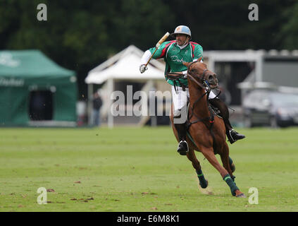 Adolfo Cambiaso spielt für Dubai gegen Talandracas im Polo Veuve Clicquot Gold Cup 2013 im Cowdray Park Polo Club Stockfoto