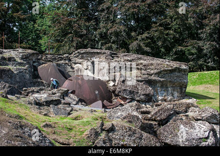 Trümmer des Magazins explodierten in Fort-de-Loncin, einer von zwölf Forts als Teil der Befestigungsanlagen von Lüttich, Belgien Stockfoto