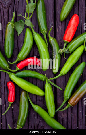 Nahaufnahme von Chili peppers Stockfoto