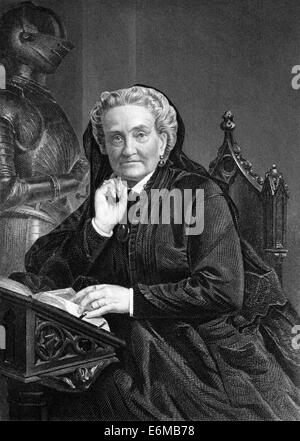 Charlotte Saunders Cushman (1816-1876) auf Kupferstich aus dem Jahr 1873. US-amerikanische Bühnenschauspielerin. Stockfoto