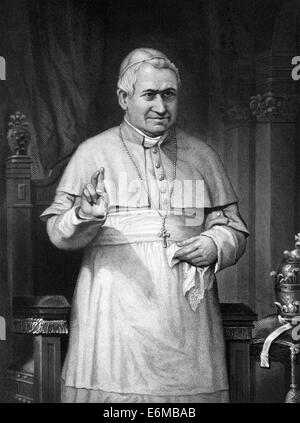 Papst Pius IX (1792-1878) auf Kupferstich aus dem Jahr 1873. Giovanni Maria Mastai-Ferretti geboren, war der am längsten amtierende Papst in C gewählt Stockfoto