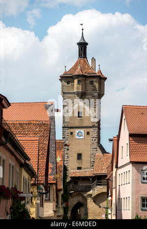 Blick von Rothenburg Ob der Tauber, Deutschland Stockfoto