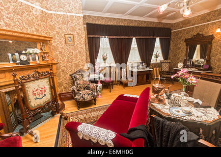 Das Hauptschlafzimmer, verwendet von der Leutnant-Gouverneur und seiner Frau im Government House in Regina, Saskatchewan, Kanada. Stockfoto