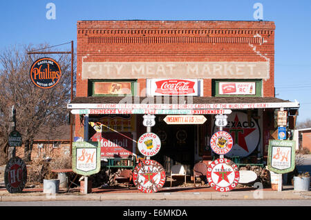 Alten Route 66 Gemischtwarenladen in Erick Oklahoma Stockfoto