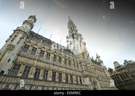 Brüssel-Nacht. Elemente dieses Bildes, eingerichtet von der NASA Stockfoto