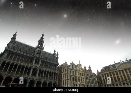 Brüssel-Nacht. Elemente dieses Bildes, eingerichtet von der NASA Stockfoto