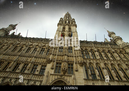 Brüssel-Nacht. Elemente dieses Bildes, eingerichtet von der NASA Stockfoto