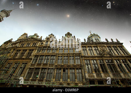 Brüssel-Nacht. Elemente dieses Bildes, eingerichtet von der NASA Stockfoto