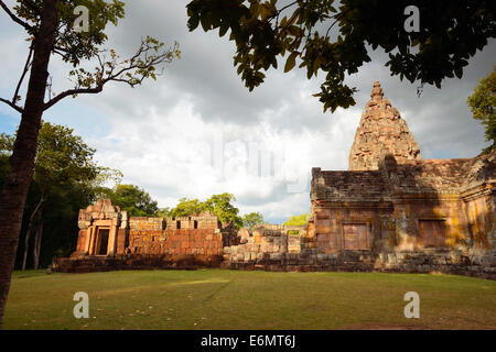 Prasat Phanom Rung Burg Felsen im Nordosten von Thailand. Stockfoto