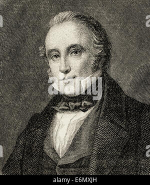 Thomas Babington Macaulay, 1. Baron Macaulay (1800-1859). Britischer Historiker und Whig Politiker. Kupferstich von F. Knolle. Stockfoto