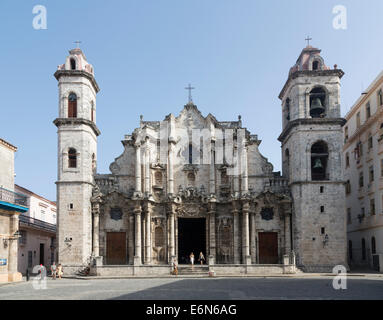 Fassade, Kathedrale der Jungfrau Maria der Unbefleckten Empfängnis, Havanna, Kuba Stockfoto