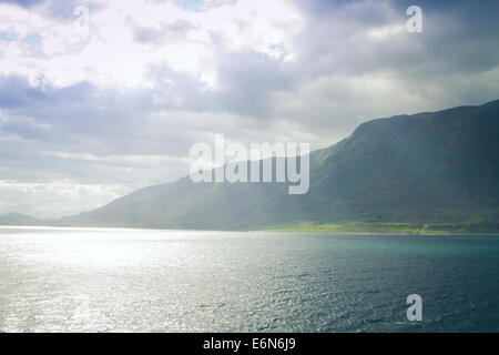 malerische Landschaften der nördlichen norwegischen Fjorde. Stockfoto