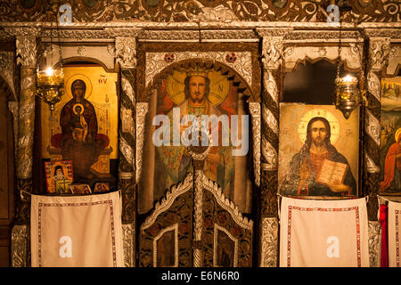 Die Kirche der Geburt Christi ist eine kleine Kirche in Alonissos Stadt (Chora), Griechenland. Stockfoto
