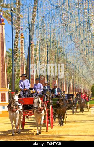 Jährliche Pferdemesse, Jerez De La Frontera, Provinz Cadiz, Andalusien, Spanien, Süd-West-Europa Stockfoto
