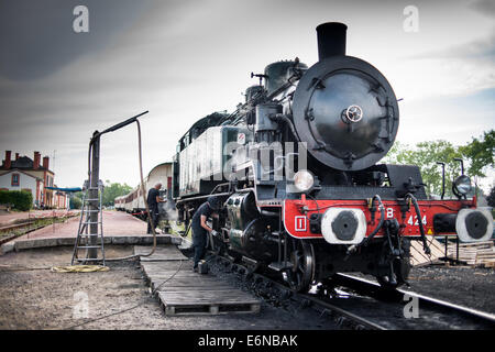 Historische Dampf Lok "Pacific PLM 231 K 8" von "Paimpol-Pontrieux" Zug Brittany France Stockfoto