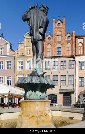 Brunnen am alten Marktplatz (Stary Rynek) in Pozan, Polen, Europa Stockfoto