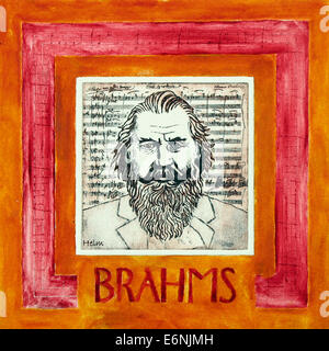 Porträt von Johannes Brahms, deutscher Komponist, 1833-1897 Stockfoto