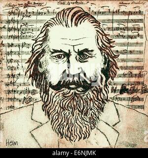 Porträt von Johannes Brahms, deutscher Komponist, 1833-1897 Stockfoto