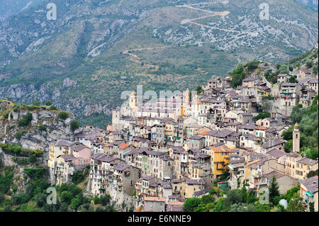 Saorge Dorf, Roya-Tal, Alpes-Maritimes, Frankreich, Europa Stockfoto