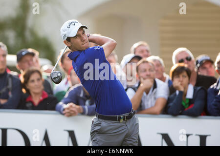 Der Italiener Matteo Manassero in Aktion während der ersten Runde der 71. Italian Open statt im Circolo Golf Torino Stockfoto