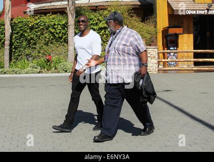 Adewale Akinnuoye-Agbaje kommt bei Universal CityWalk für einen Auftritt im "Extra" Featuring: Adewale Akinnuoye-Agbaje wo: Los Angeles, California, Vereinigte Staaten von Amerika bei: 21. Februar 2014 Stockfoto