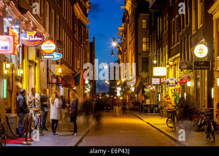 Amsterdam bei Nacht, Amsterdam, Holland Stockfoto