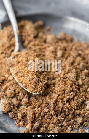 Bio Kokos Zucker auf einem Löffel Stockfoto