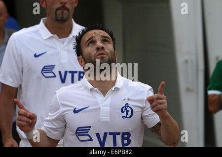 Nikosia, Zypern. 28. August 2014. Mathieu Valbuena von Dinamo Moskva während ihrer Europa League Play-offs zweiten Bein Fußballspiel im GSP-Stadion in Nikosia, Zypern, Donnerstag, 28. August 2014 Credit: Yiannis Kourtoglou/Alamy Live News Stockfoto