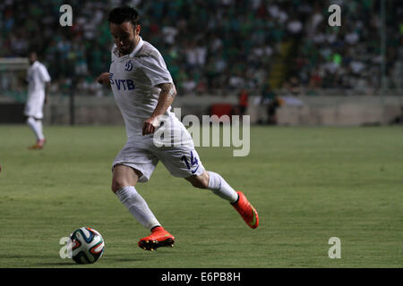 Nikosia, Zypern. 28. August 2014. Mathieu Valbuena von Dinamo Moskva während ihrer Europa League Play-offs zweiten Bein Fußballspiel im GSP-Stadion in Nikosia, Zypern, Donnerstag, 28. August 2014 Credit: Yiannis Kourtoglou/Alamy Live News Stockfoto