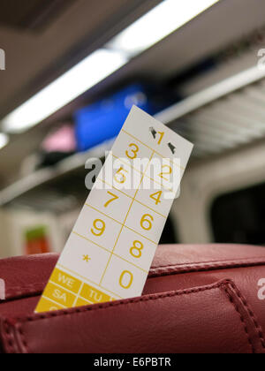 Dirigenten Tarifzone Marker Slip, Metro-North Railroad, USA Stockfoto