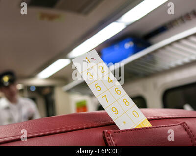 Dirigenten Tarifzone Marker Slip, Metro-North Railroad, USA Stockfoto