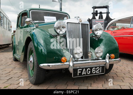 Ein MG Oldtimer bei einem Oldtimer-Display. Stockfoto