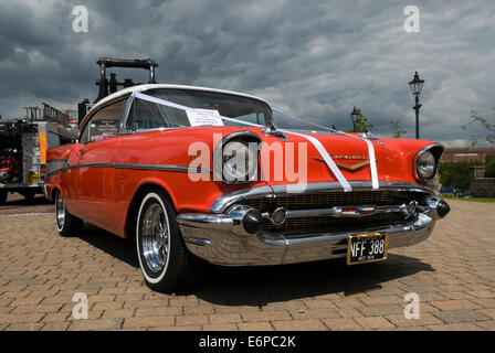 Amerikanischen Chevrolet Oldtimer auf dem Display an Summerlee Museum Coatbridge. Stockfoto