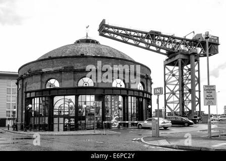 Clydeport Finnieston Kran und Norden Rotunde pacific Quay Glasgow Stockfoto