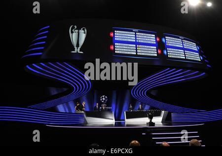 Monte Carlo, Monaco. 28. August 2014. UEFA Champions League 2014 / 15 Auslosung im Grimaldi Forum. Bildnachweis: Marcio Machado/ZUMA Draht/Alamy Live-Nachrichten Stockfoto