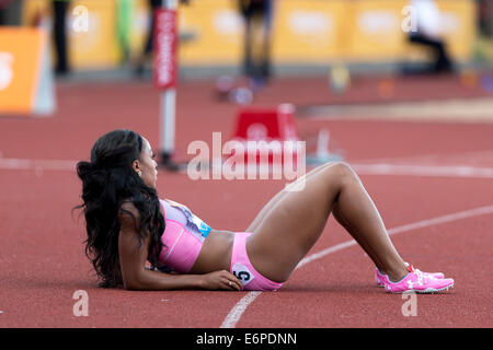 Natasha HASTINGS, 400m Rennen Diamond League 2014 Sainsbury Birmingham Grand Prix, Alexander Stadium, UK Stockfoto