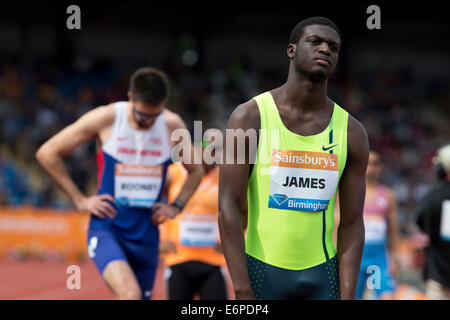 Kirani JAMES, 400m Rennen Diamond League 2014 Sainsbury Birmingham Grand Prix, Alexander Stadium, UK Stockfoto