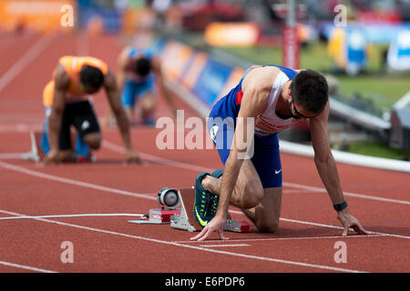 Martyn ROONEY, 400m Rennen Diamond League 2014 Sainsbury Birmingham Grand Prix, Alexander Stadium, UK Stockfoto