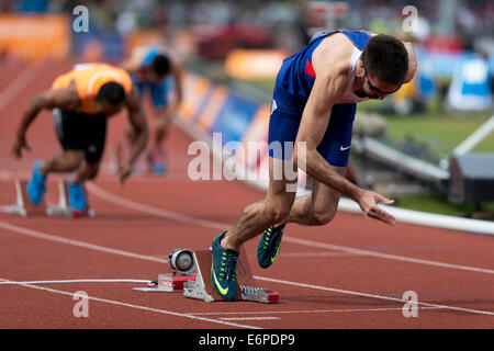 Martyn ROONEY, 400m Rennen Diamond League 2014 Sainsbury Birmingham Grand Prix, Alexander Stadium, UK Stockfoto