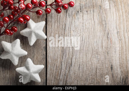 Weihnachtsdekoration auf Holz Hintergrund Stockfoto