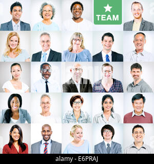Porträts der multiethnischen vielfältige Geschäftsleute Stockfoto