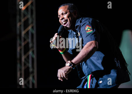 Innenkreis, jamaikanische Reggae-Gruppe, als Headliner des Festivals Lent, Maribor, Slowenien, 4. Juli 2014 Stockfoto