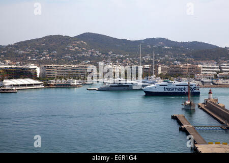 Hafen von Ibiza gesehen von Dalt Vila - Ibiza Stockfoto