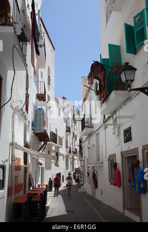 Cala la Virgen Shopping Gassen in der Altstadt von Ibiza - Ibiza Stockfoto