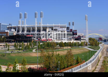 Great American Ball Park in Cincinnati, Ohio, Heimat der Cincinnati Reds Base Ball-Team Stockfoto