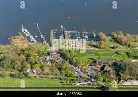 Luftbild, Olgahafen am Dümmer See, Dümmerlohhausen, Landkreis Diepholz, Niedersachsen, Deutschland Stockfoto